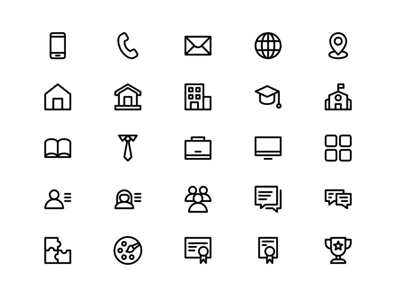800x600 Resume Cv Icon Set