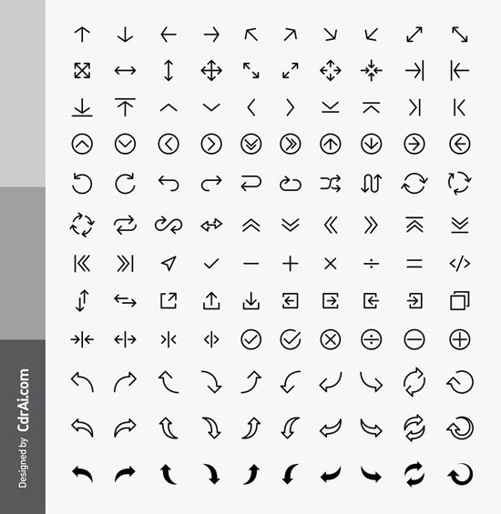 Line Arrow Web Icon Set Vector Free Download 550x565 Line Arrow Web Icon Set Vector Free Download