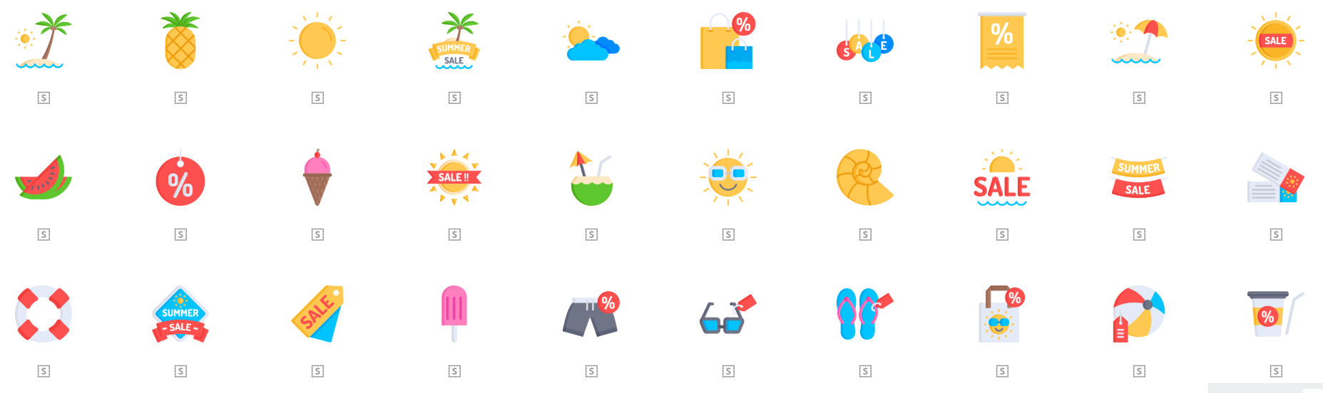 Free Icon Sets For Summer That Will Heat Up Your Designs 1855x552 Free Icon Sets For Summer That Will Heat Up Your Designs