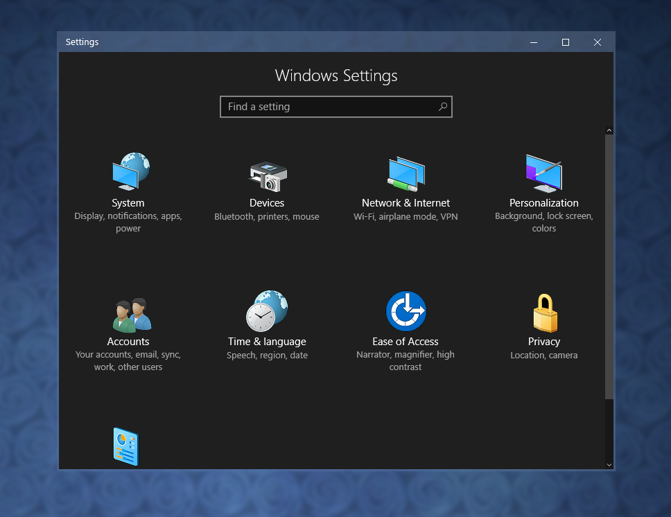 968x746 Concept Settings App With Colored Blurry Titlebar And Colored