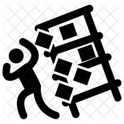 256x256 Falling Shelf Icon Of Glyph Style