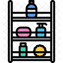 256x256 Shelf Icon Of Colored Outline Style