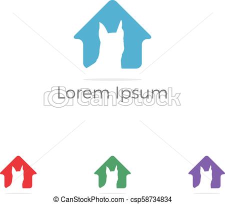 450x409 Pet Shop Logo Silhouette Shepard Dog In Home Shape Flat Icon