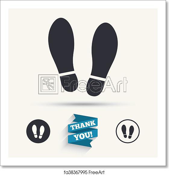 561x581 Free Art Print Of Imprint Shoes Sign Icon Shoe Print Symbol