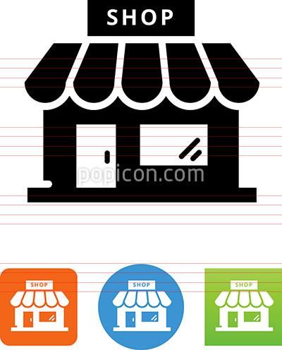 400x496 Retail Shop With Sign Icon Shopping Retail Icons Retail Shop