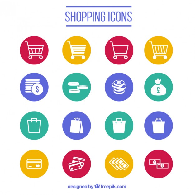 626x626 Collection Of Shopping Icons Vector Free Download