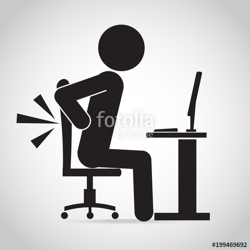 500x500 Man Back Pan Office Syndrome Icon Sign Illustration Stock