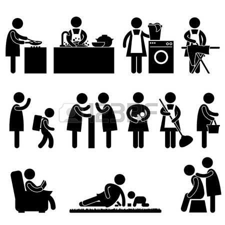 450x450 Routine Woman Wife Mother Daily Routine Icon Sign Pictogram