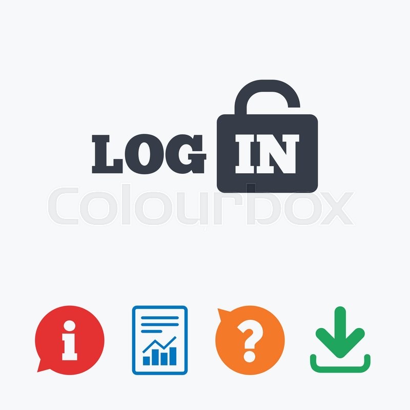 800x800 Login Sign Icon Sign In Symbol Lock Stock Vector Colourbox