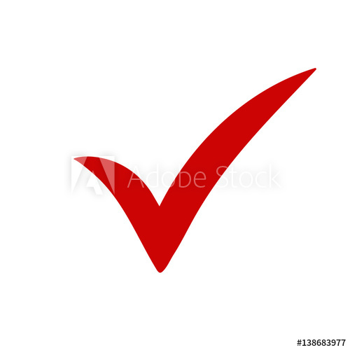 500x500 Red Tick Red Check Mark Tick Symbol, Icon, Sign In Red Color