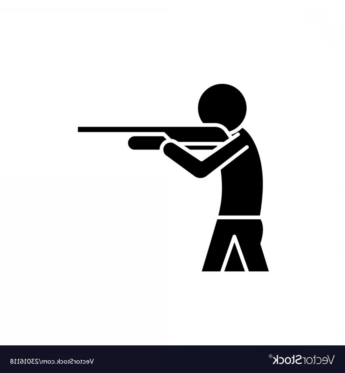 1200x1296 Shooting A Gun Black Icon Sign On Isolated Vector Handandbeak