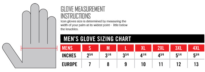 700x248 Icon Glove Size Chart