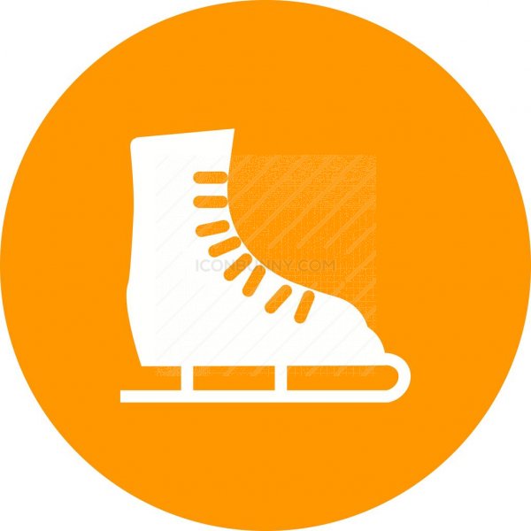 600x600 Ice Skating Shoe Flat Round Icon
