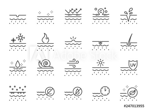 500x375 Skin Line Icon Set Included Icons As Collagen, Beauty, Skincare