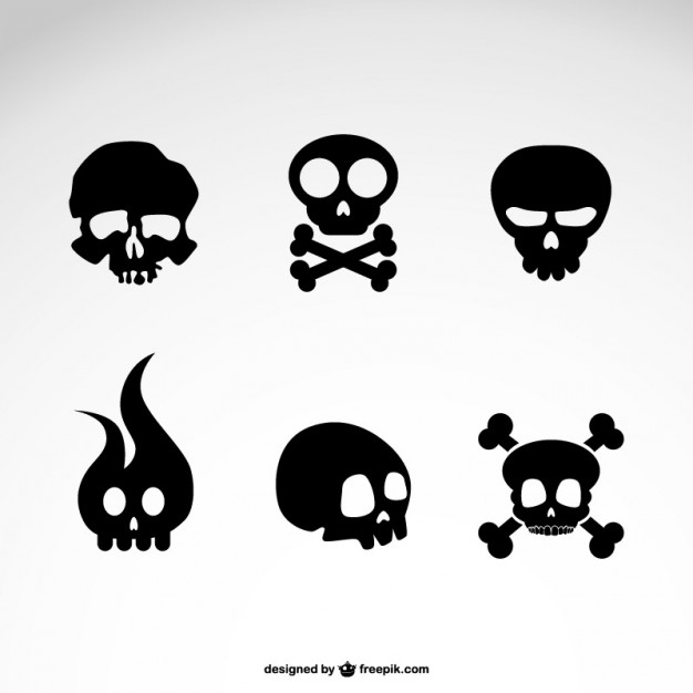 626x626 Skull Icons Set Vector Free Download
