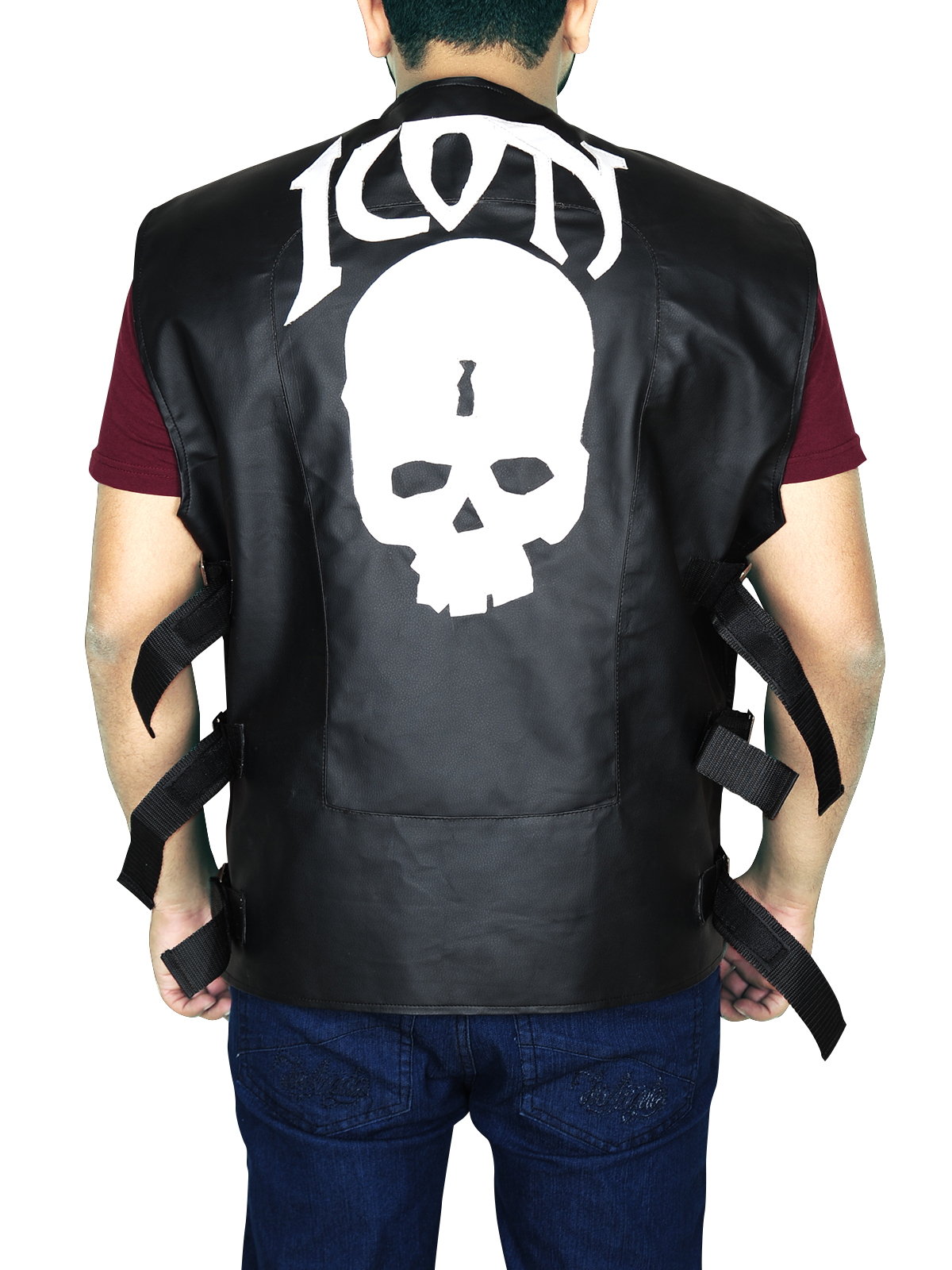 1200x1600 Mens Skull Icon Motorcycle Leather Vest