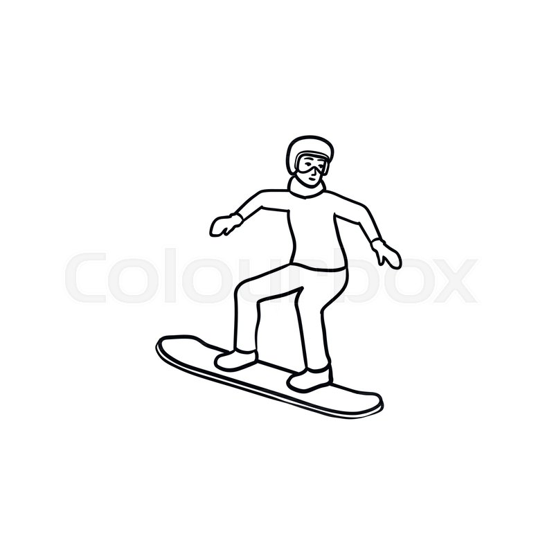 800x800 Snowboarder Hand Drawn Outline Doodle Stock Vector Colourbox