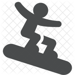 256x256 Snowboarding Icon Of Glyph Style