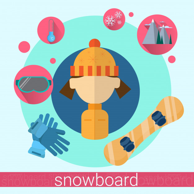 626x626 Woman Snowboard Icon Vector Premium Download