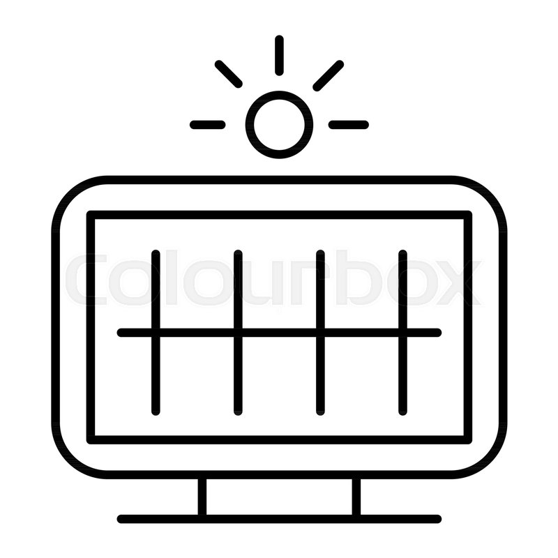 800x800 Solar Battery Thin Line Icon Solar Stock Vector Colourbox