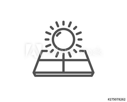 500x405 Sun Energy Line Icon Solar Panels Sign Ecology Power Symbol