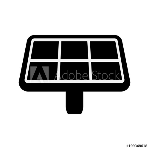 500x500 Simple, Flat, Small, Black And White Solar Panel Icon Solar Power