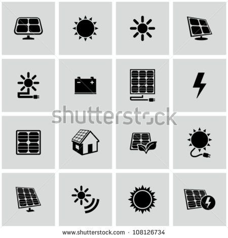 450x470 Solar Energy Icons Set