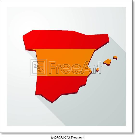 561x581 Free Art Print Of Spain Map Icon Illustration Of A Spain Map Icon
