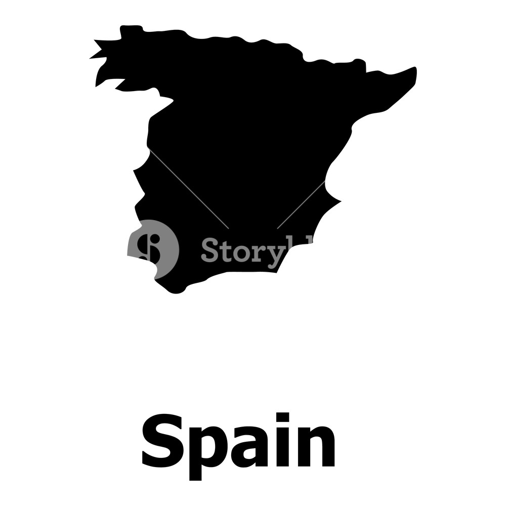 1000x1000 Spain Map Icon Simple Illustration Of Spain Map Vector Icon