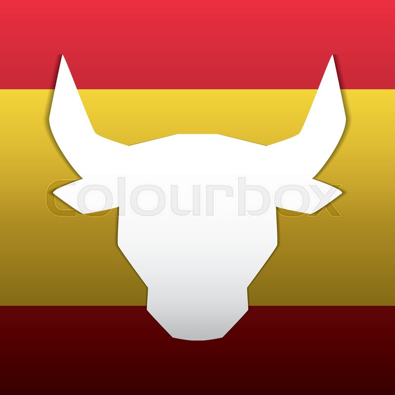 800x800 Flag And Bull Icon Spain Europe Stock Vector Colourbox
