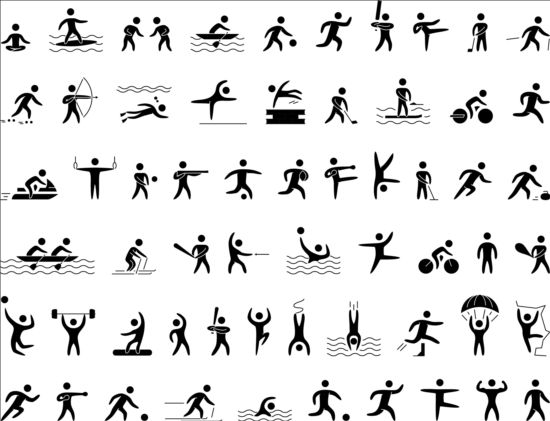 550x421 Black Sport Icons Set Free Download