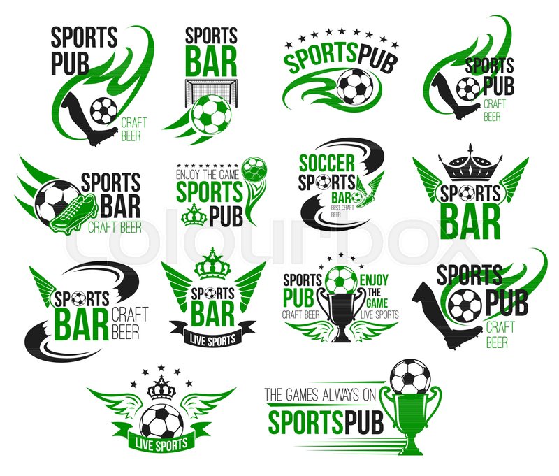 Football Sport Pub Icon Set With Stock Vector Colourbox 800x681 Football Sport Pub Icon Set With Stock Vector Colourbox
