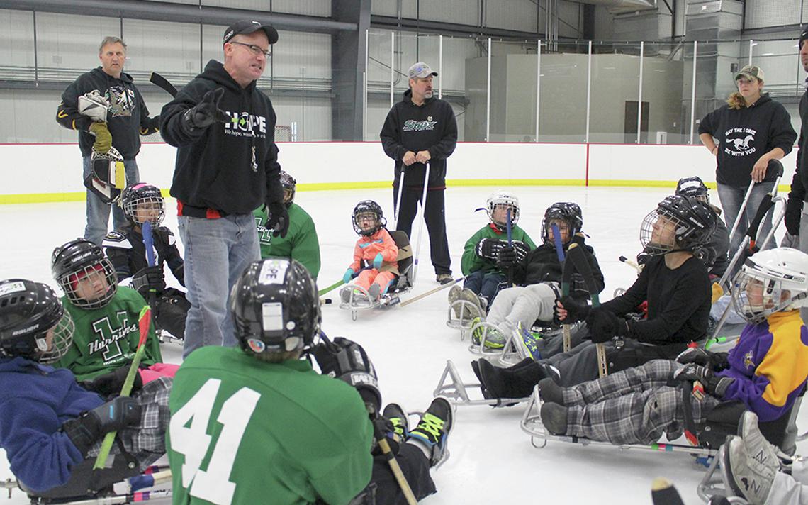 1140x712 Watch Moorhead Nonprofit Hosts Sled Hockey Exhibition Game