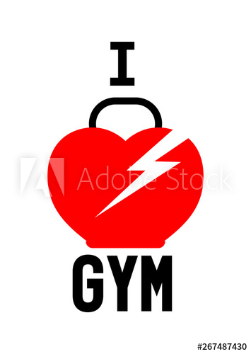 355x500 Love Gym Logo Design Template, Dumbbell Icon, Sport Club Symbol