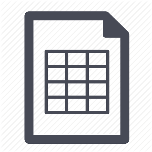 512x512 Document, Excel, File, Paper, Sheet, Spreadsheet, Table Icon