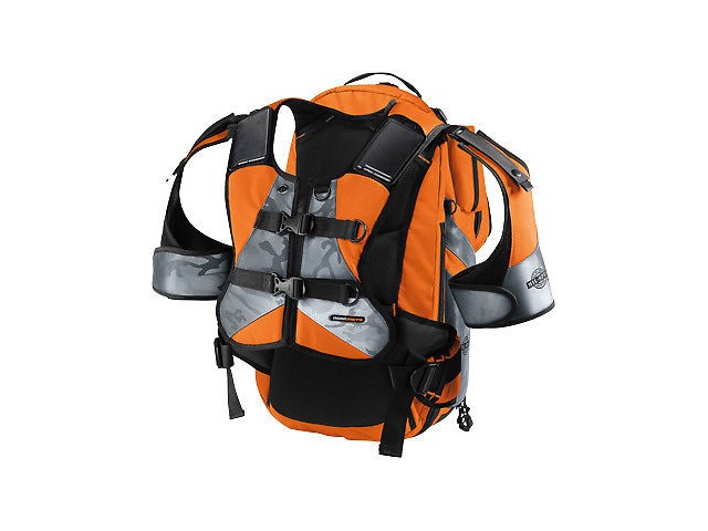 640x480 New Icon Squad Ii Motorcycle Backpack Orange Helmet Laptop Storage