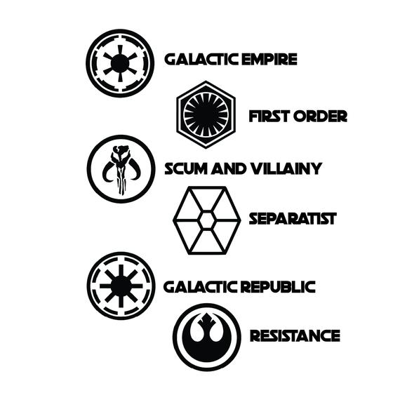 Star Wars Factions Icon Decals Resistance Scum And Villainy Etsy 570x570 Star Wars Factions Icon Decals Resistance Scum And Villainy Etsy