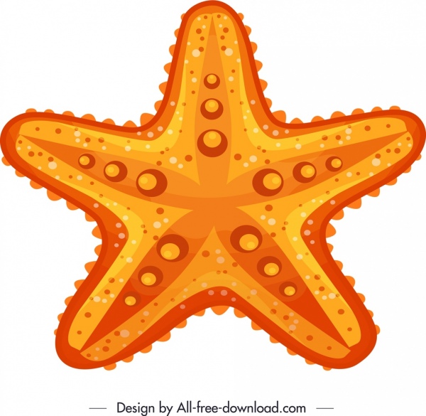600x585 Starfish Icon Yellow Flat Sketch Free Vector In Adobe Illustrator