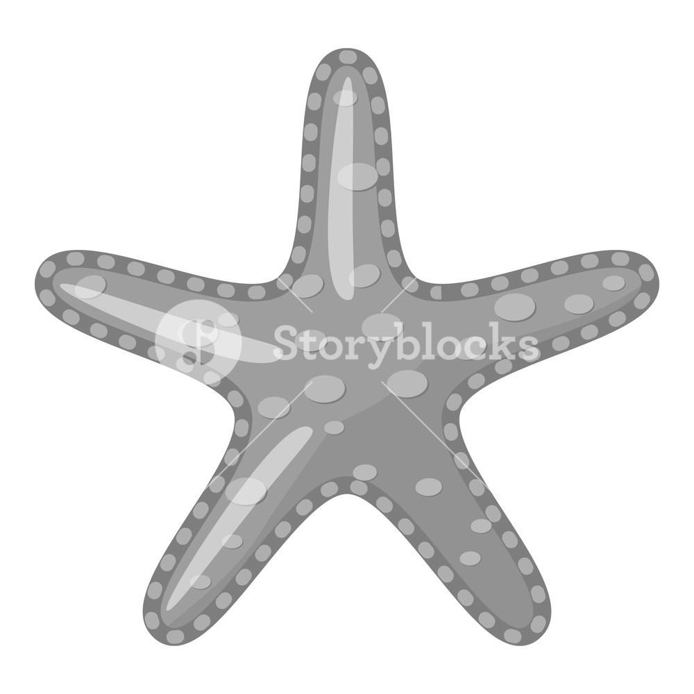 1000x1000 Starfish Icon Gray Monochrome Illustration Of Starfish Vector
