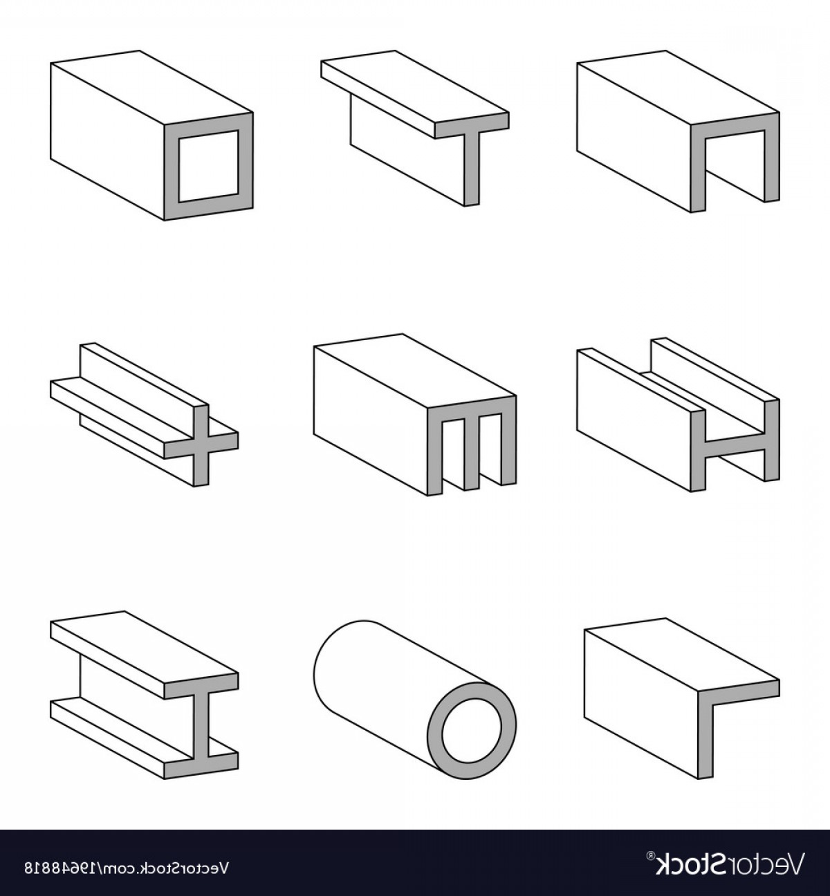 1200x1296 Set Line Icon Steel Pipe And Beam Product Vector Handandbeak