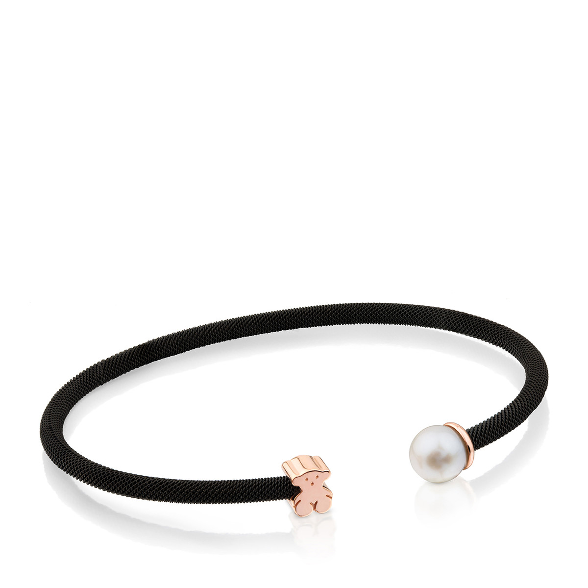 1200x1200 Steel And Rose Vermeil Silver Icon Mesh Bracelet With Pearl