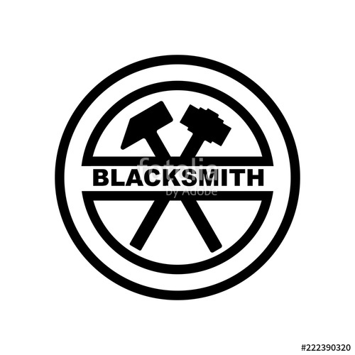 500x500 Blacksmith Logo Industry Icon Steel Symbol Vector