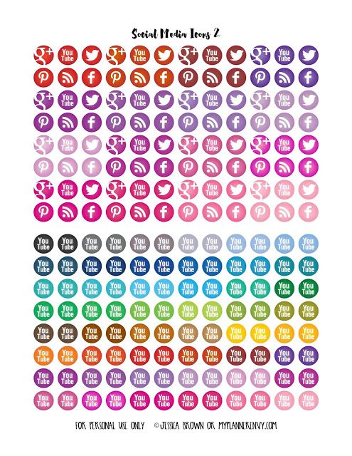495x640 Social Media Circle Icons For Your Planners From Myplannerenvy