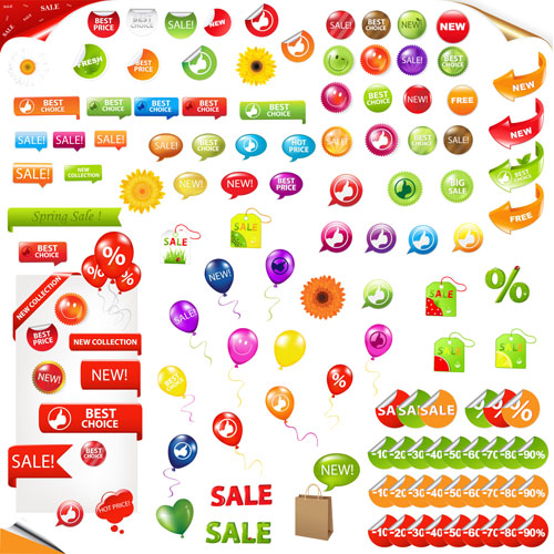500x500 Business Elements Covers For Button,stickers And Icon Vector