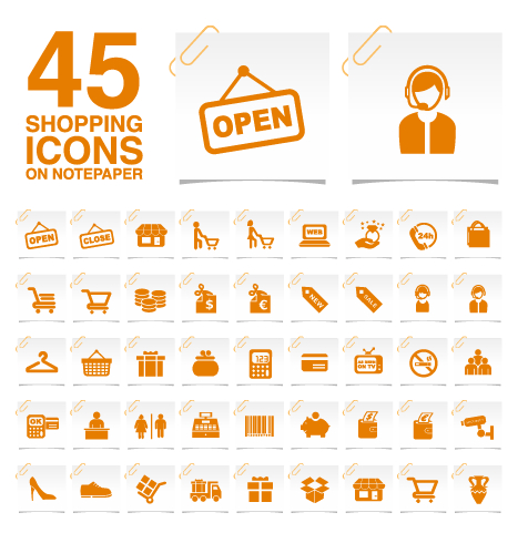 476x481 Creative Shopping Icons Stickers Vector Free Download