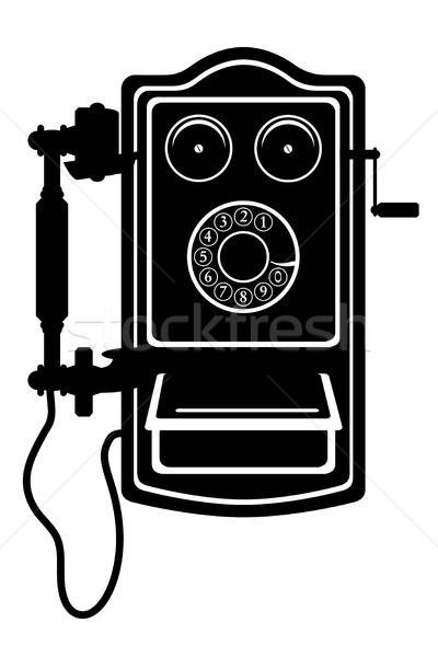 400x600 Phone Old Retro Vintage Icon Stock Vector Illustration Black Out