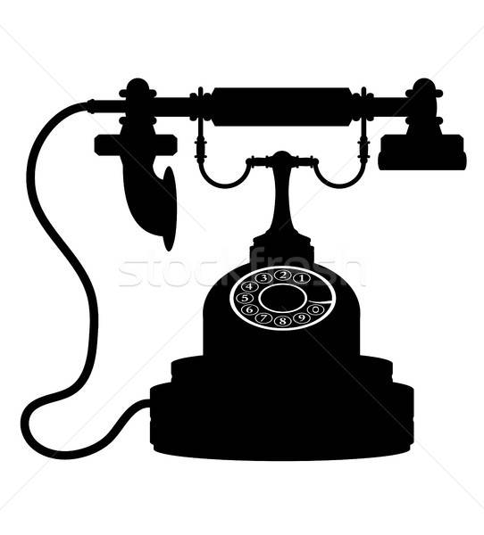 542x600 Phone Old Retro Vintage Icon Stock Vector Illustration Black Out
