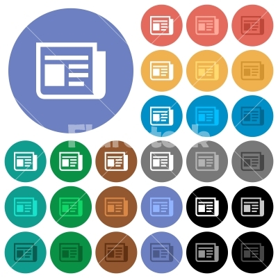 400x400 News Round Flat Multi Colored Icons