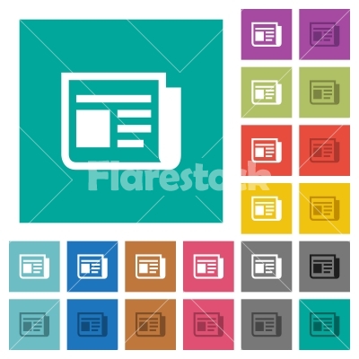 400x400 News Square Flat Multi Colored Icons