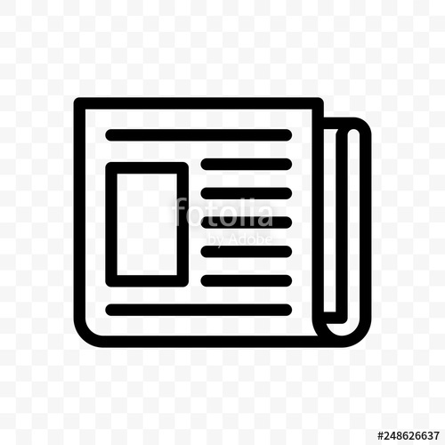 500x500 Newspaper Vector Line Web Newsletter Or News App Icon Stock Image